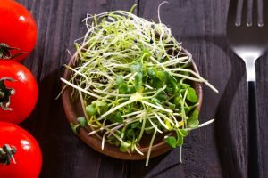 Microgreen Salad with Tahini Dressing