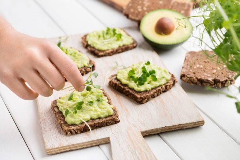 Broccoli Microgreens And Avocado Bruschetta