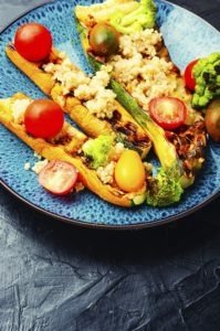 Zucchini Boats with Broccoli and Quinoa