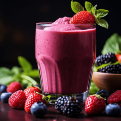 Berry Blast Pea Shoot Smoothie