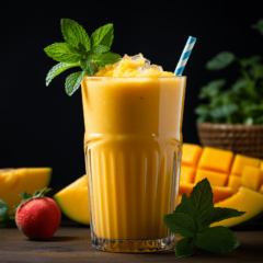 Carrot Microgreens Mango Peach Mint Medley Smoothie
