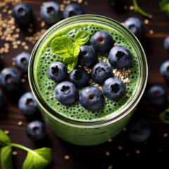 Lemon-Blueberry-Chia-Spinach Smoothie