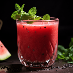Minty Watermelon Basil Refresher Smoothie