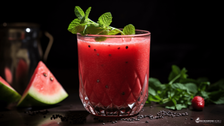 Minty Watermelon Basil Refresher Smoothie