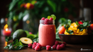 Raspberry-Mango-Basil-Bliss Smoothie