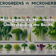 A graphic clearly illustrates the characteristics, uses, and growing methods of microgreens and microherbs.