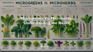 A graphic clearly illustrates the characteristics, uses, and growing methods of microgreens and microherbs.
