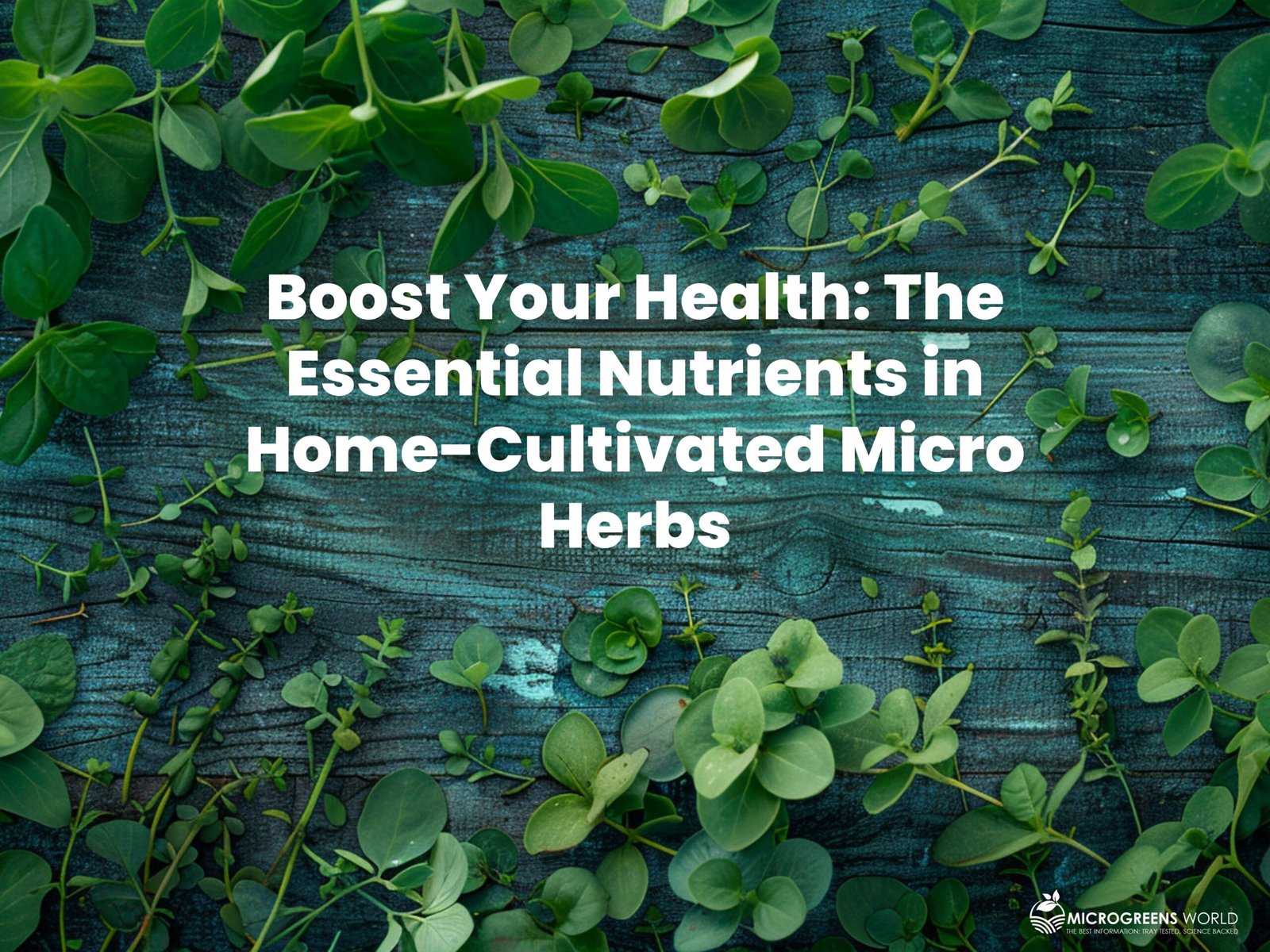 a vibrant, close-up image of various microherbs, showcasing their tiny, delicate leaves and rich green hues, arranged beautifully on a rustic wooden table with soft, natural lighting to highlight their freshness and texture.