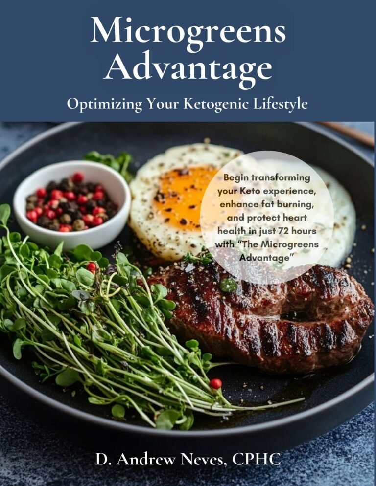 eBook Cover: microgreens, 3oz steak, egg easy side up in ceramic plate