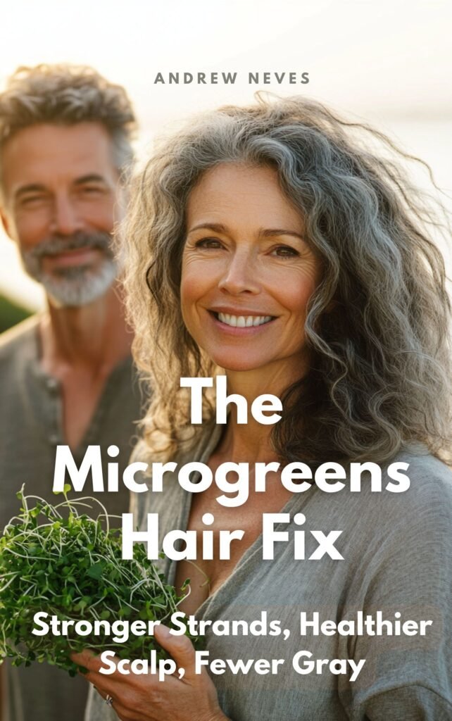 Couple with micrgreens in their hands showing the beautiful brow/gray hair
