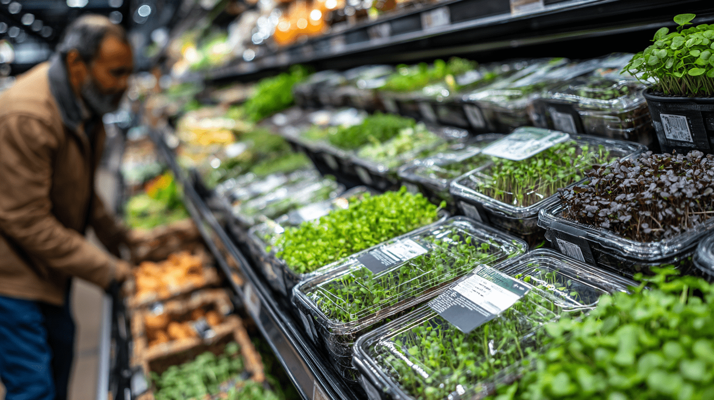 Microgreens on the supermarket shelves