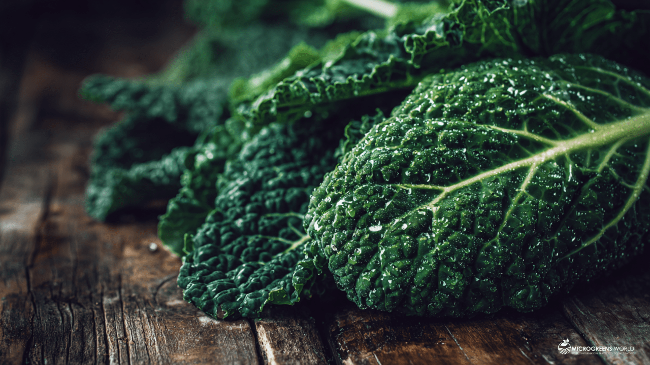 Champion #1 Kale - The Guardian of Vision and Bone Leaves of kale on a wooden table